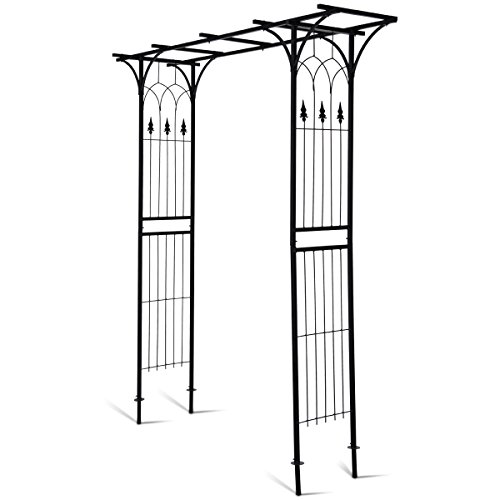 Giantex Garden Arch Metal Rose Steel Garden Arbor Decoration Climbing Plant Outdoor Garden