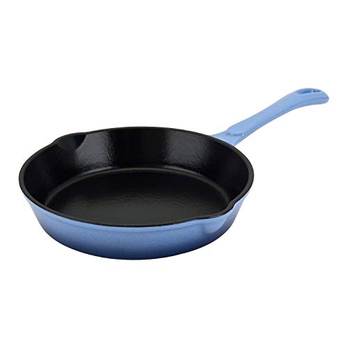 Hamilton Beach 8 Enameled Coated Cast Iron Frying Pan Skillet Blue