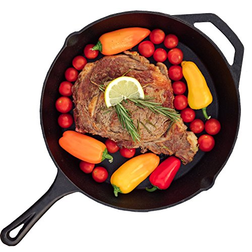 Rippl Cast Iron Skillet - 11 inch Cast Iron Pan - Nonstick Frying Pan - Preseasoned