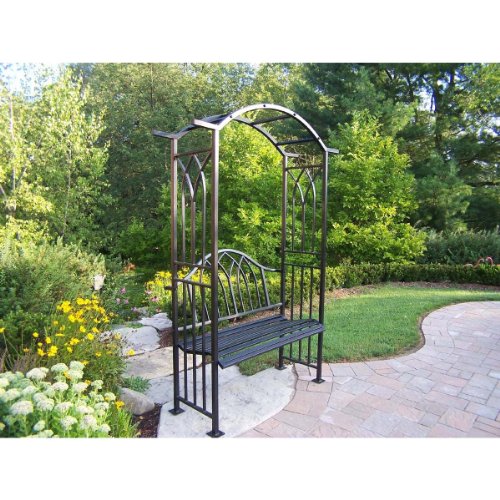 Oakland Living Royal Arbor with Bench Black