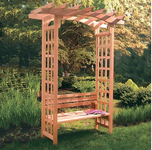 Tall Red Cedar Wood Arbor with Bench This 7 Ft Pergola Will Look Beautiful in Any Garden or Backyard