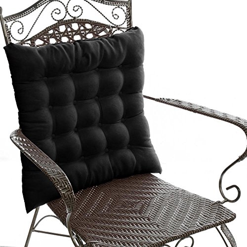 Faux Suede Chair Seats Cushions Pad Warm Soft Thick Outdoor 45x45cm Black tm79f-32m Ugba150130