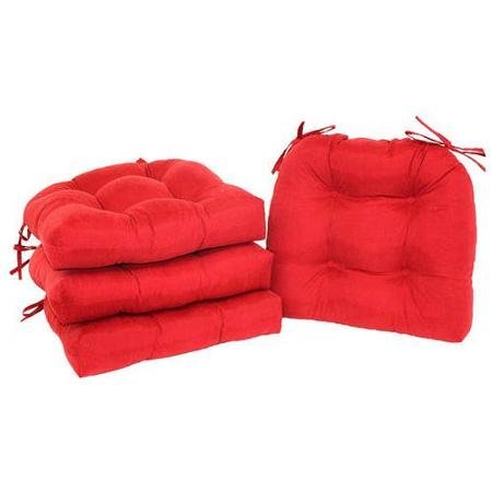 Mainstays Faux Suede Chair Pad With Ties Set Of 4 Multiple Colors red Sedona