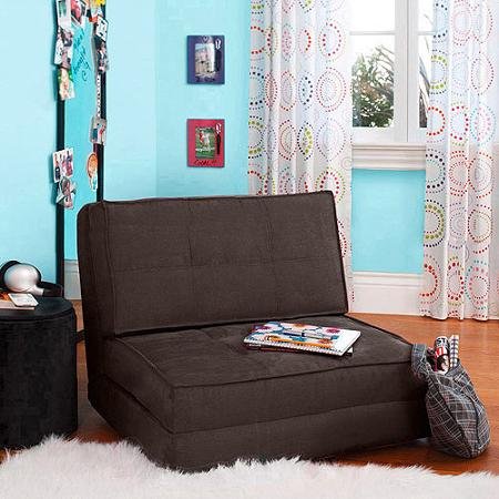 Plush Ultra Suede Trendy And Multi-functional Flip Chair With Three Convertible Space-saving Positions Reclining