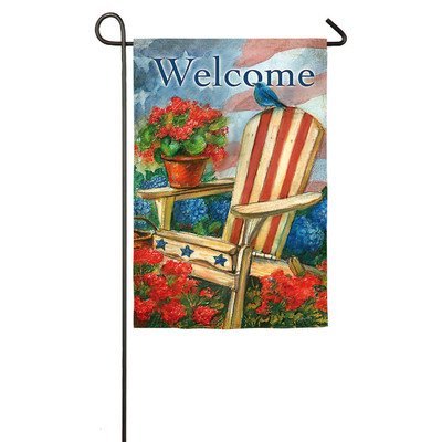 Usa Patriotic Bluebird And Chair Suede Garden Flag By Gifted Living