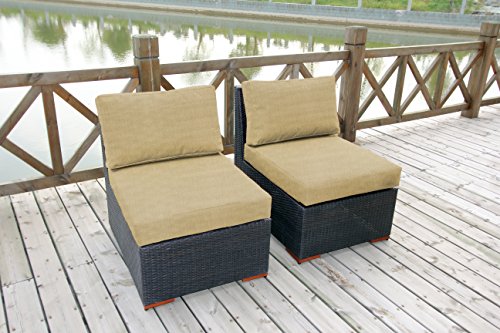 Bhg Cibo Armlessslipper Chair Featuring Sunbrella Fabric 2 Pack Canvas Heather Beige