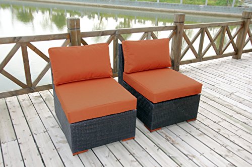 Bhg Cibo Armlessslipper Chair Featuring Sunbrella Fabric 2 Pack Spectrum Cayenne