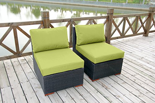 Bhg Cibo Armlessslipper Chair Featuring Sunbrella Fabric 2 Pack Spectrum Kiwi