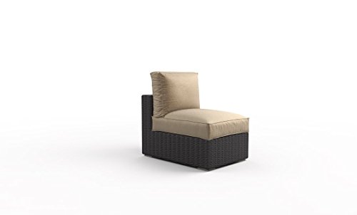 Yorkville Sectional Middle Slipper Chair 1pc Sunbrella Fabric Deep Seating Garden Outdoor Patio All-weather