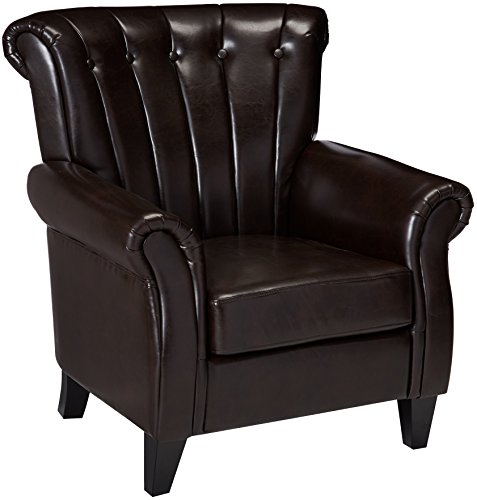 Best Selling Clifford Channel Tufted Leather Club Chair Brown