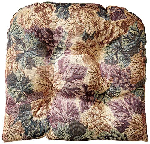 Klear Vu Cabernet Collection Fabric Non-Slip Gripper Tufted Universal Chair Cushion Cover 15 x 15 Inch Multicolored