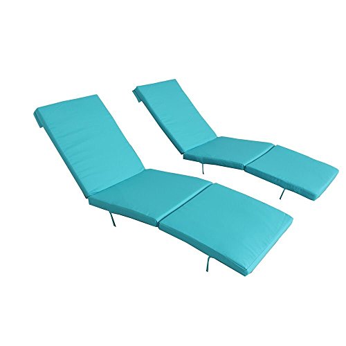 Outime Replacment Cushion Lounge Chair Set with Foam and CoverSet of TwoTurquoise