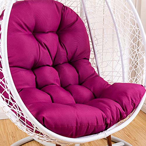 ZMIN Basket Swing Chair Pads Thicken Removable Egg Nest Chair Cushion Cover Waterproof Replacement Wicker Rattan Hanging Hammock Cushion Without Stand-Purple Cushion