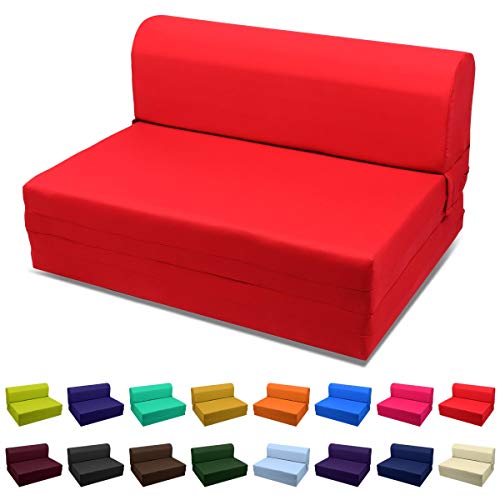 Magshion Sleeper Chair Folding Foam Bed Choose Color Sized SingleTwin or Full Single 5x23x70 Red