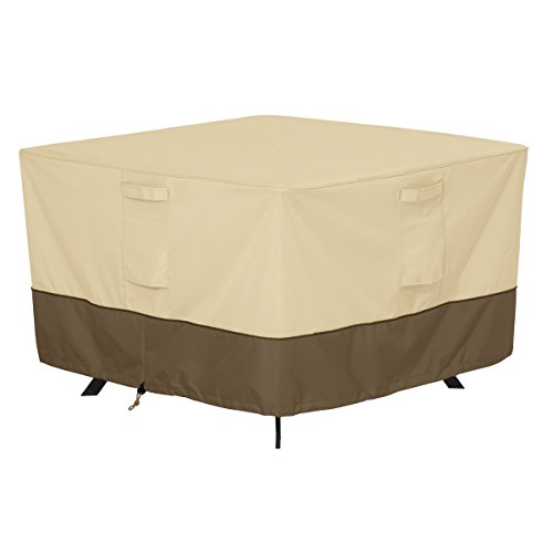 Classic Accessories Veranda Square Patio Table Cover - Durable and Water Resistant Patio Furniture Cover Large 55-567-011501-00
