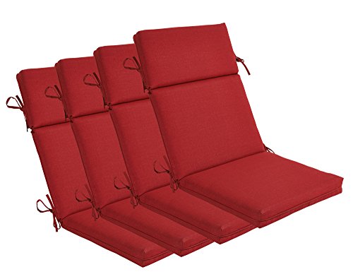Bossima Indooroutdoor Rust Red High Back Chair Cushion Set Of 4springsummer Seasonal Replacement Cushions