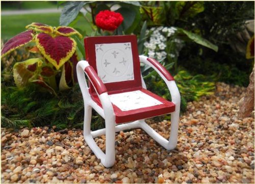 Fairy Garden Vintage Red Chair