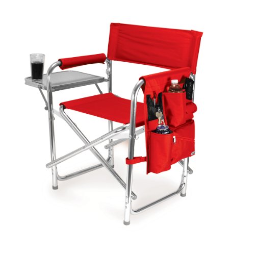 Picnic Time Portable Folding Sports Chair, Red