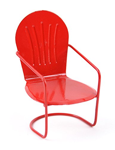 Touch Of Nature Miniature Garden Glider Chair Red 3-inch