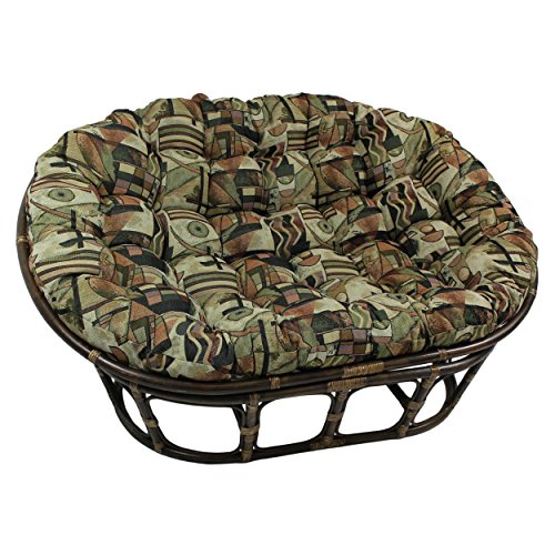 Blazing Needles Patterned Tapestry Double Papasan Chair Cushion 48 x 6 x 65 Cheetah