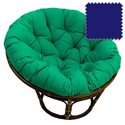 International Caravan Bali Rattan 42&quot Papasan Chair - Royal Blue