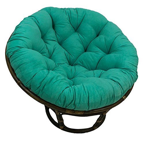 Rattan 42-Inch Papasan Chair with Micro Suede Cushion