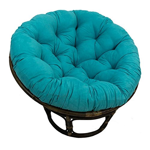 Rattan Papasan Chair With Microsuede Cushion