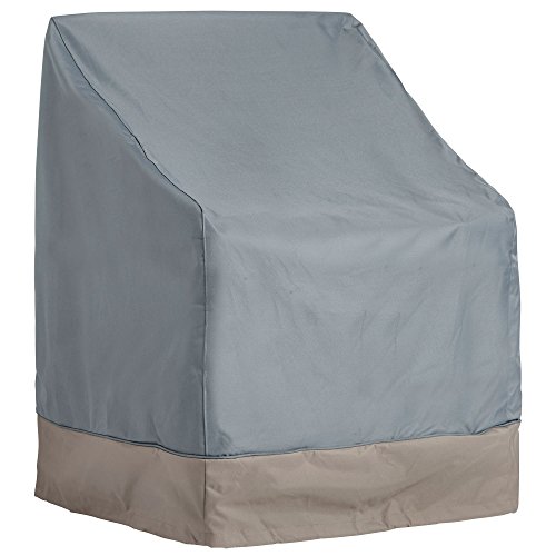VonHaus Single Patio Chair Cover - The Storm Collection Premium Heavy Duty Waterproof Outdoor Furniture Protection - Slate Grey with Beige Trim 30 x 28 x 25 - 40 inches