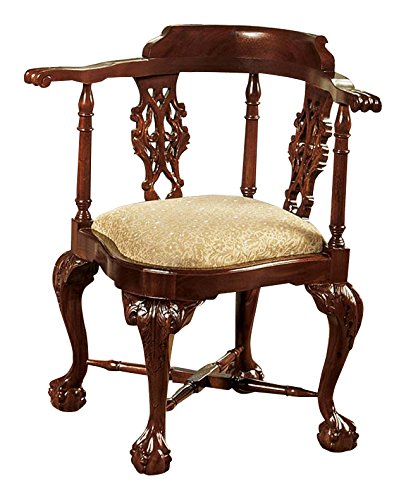 Design Toscano Chippendale Corner Fabric Arm Chair