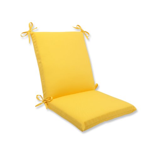 Pillow Perfect Outdoor Fresco Yellow Squared Corners Chair Cushion