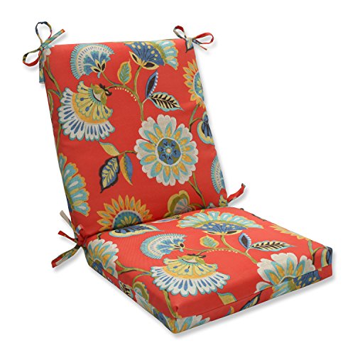 Pillow Perfect OutdoorIndoor Wood Court Pompeii Squared Corners Chair Cushion