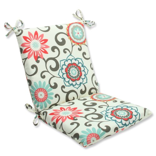Pillow Perfect Outdoor Pom Pom Play Peachtini Squared Corners Chair Cushion