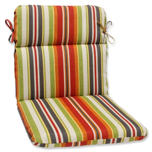 Pillow Perfect Outdoor Roxen Stripe Citrus Rounded Corners Chair Cushion