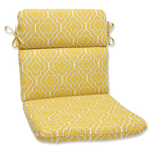 Pillow Perfect Outdoor Starlet Gold Rounded Corners Chair Cushion