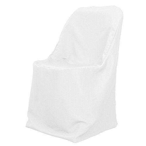 Craft And Party Premium Polyester Chair Cover - For Wedding Or Party Use - White - Set Of 100 folding Chair Cover