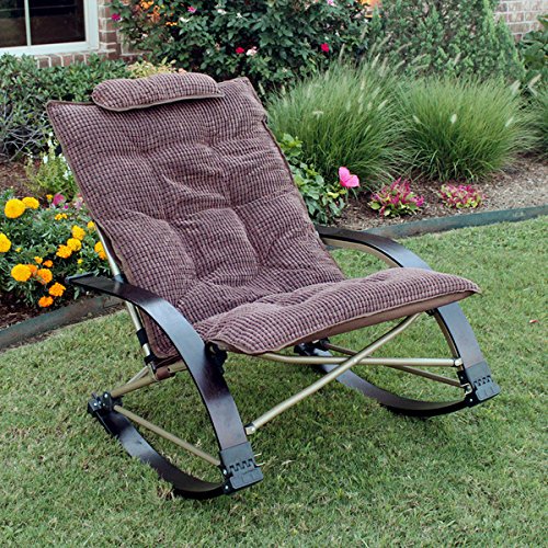 Folding Bentwood Rocking Chair With Extendable Footrest And Removable Cover