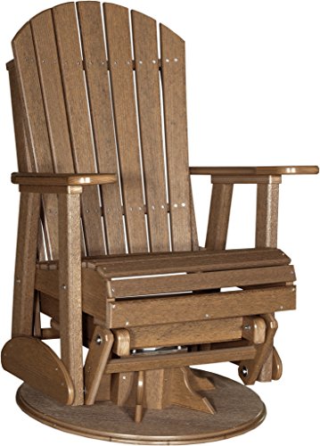 Furniture Barn USA Outdoor Adirondack Swivel Glider Chair - Antique Mahogany Poly Lumber - Recycled Plastic