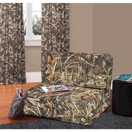Plush Ultra Suede Trendy and Multi-functional Flip Chair with Three Convertible Space-saving Positions Reclining Lounge Chair Bed and Comfortable Chair Perfect for Any Rooms Apartment or Small Spaces Sleepovers and Hang Outs Realtree