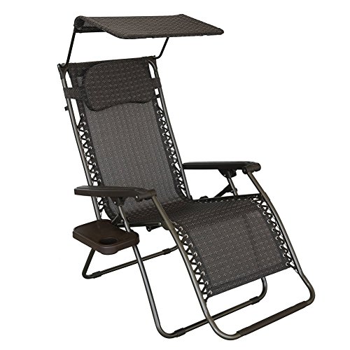Abba Patio Oversized Recliner Zero Gravity Chair With Sunshade And Drink Tray