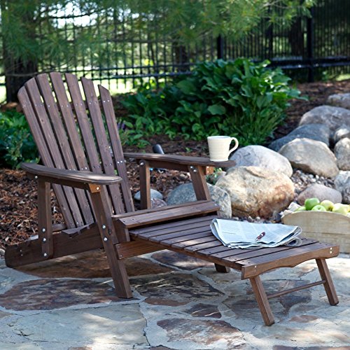 Coral Coast Grand Daddy Oversized Adirondack Chair with Pull out Ottoman - Dark