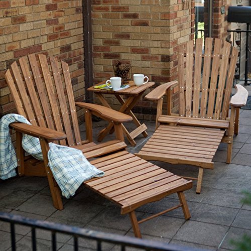 Grand Daddy Oversized Adirondack Chair Set with FREE Side Table - Natural