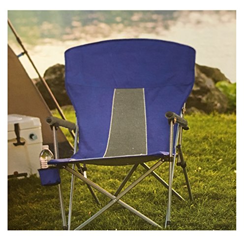 Hard Arm Chair Oversized For Extra Confort 325 LBS Capacity Blue