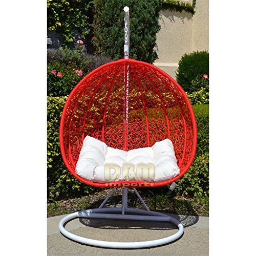 2 Persons Seater Egg Nest Shaped Wicker Rattan Swing Lounge Chair Hanging Hammock In Or Out Door Patio Porch -