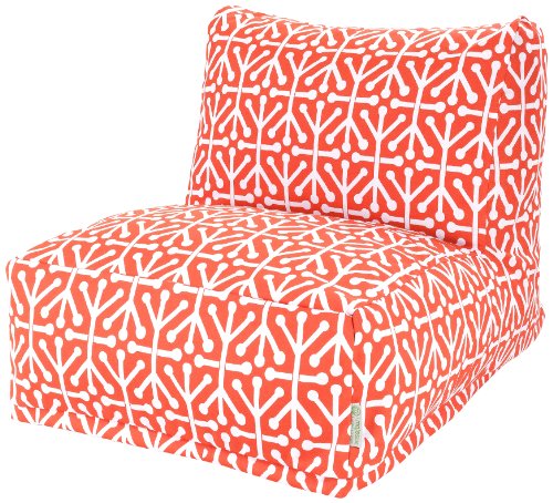 Majestic Home Goods Aruba Bean Bag Chair Lounger Orange