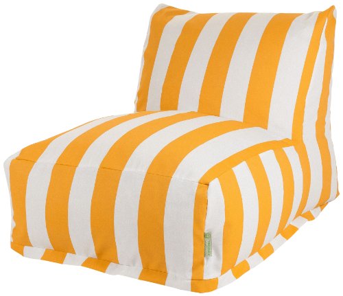 Majestic Home Goods Bean Bag Chair Lounger, Vertical Stripe, Yellow