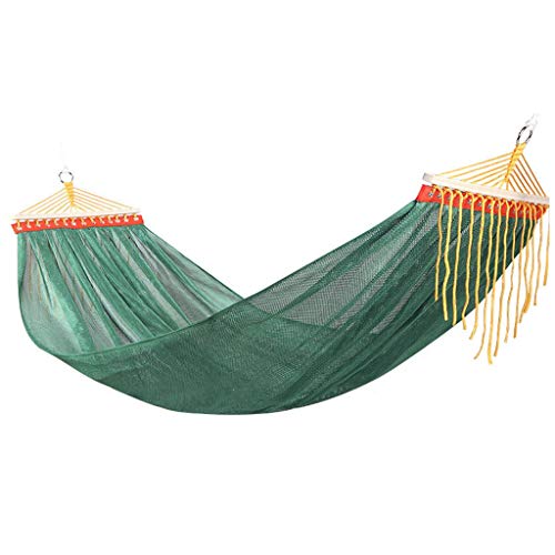 JLJ Single Ice Silk Hammock Swing Outdoor Double Mesh Adult Children Sleeping Chair Mesh Mesh Breathable Color  Green Size  190cm×150cm
