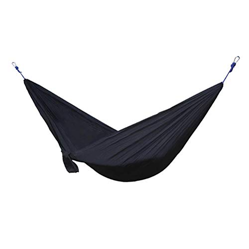 Portable Hammock 2 Person Outdoor Camping Survival Hammock Garden Swing Hunting Hanging Sleeping Chair Travel Parachute HammocksBlack