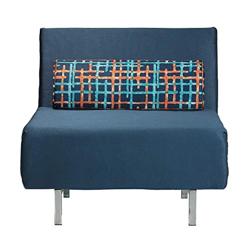 Cortesi Home Savion Convertible Accent Chair-Bed Navy Blue