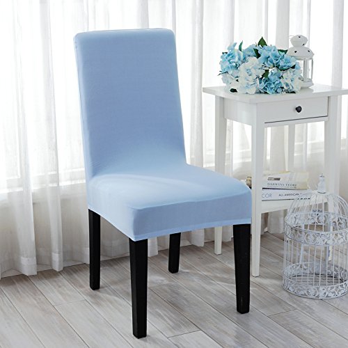 Leeaw Spandex Fabric Dining Room Chair Slipcovers Cover sky Blue