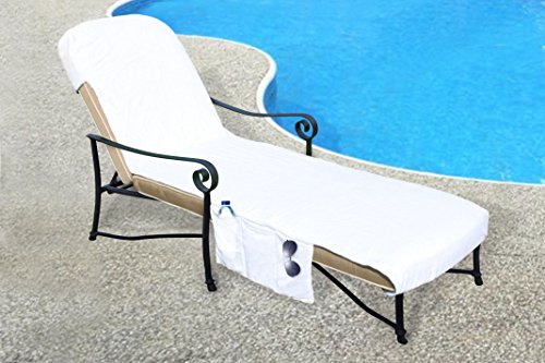 Lounge Chair Cover Lawn Chair Cover Patio Chair Cover 35&quotx86&quot With 15-inch Slip-on Back And Side Pocket